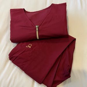 Burgundy Jaanuu scrub set